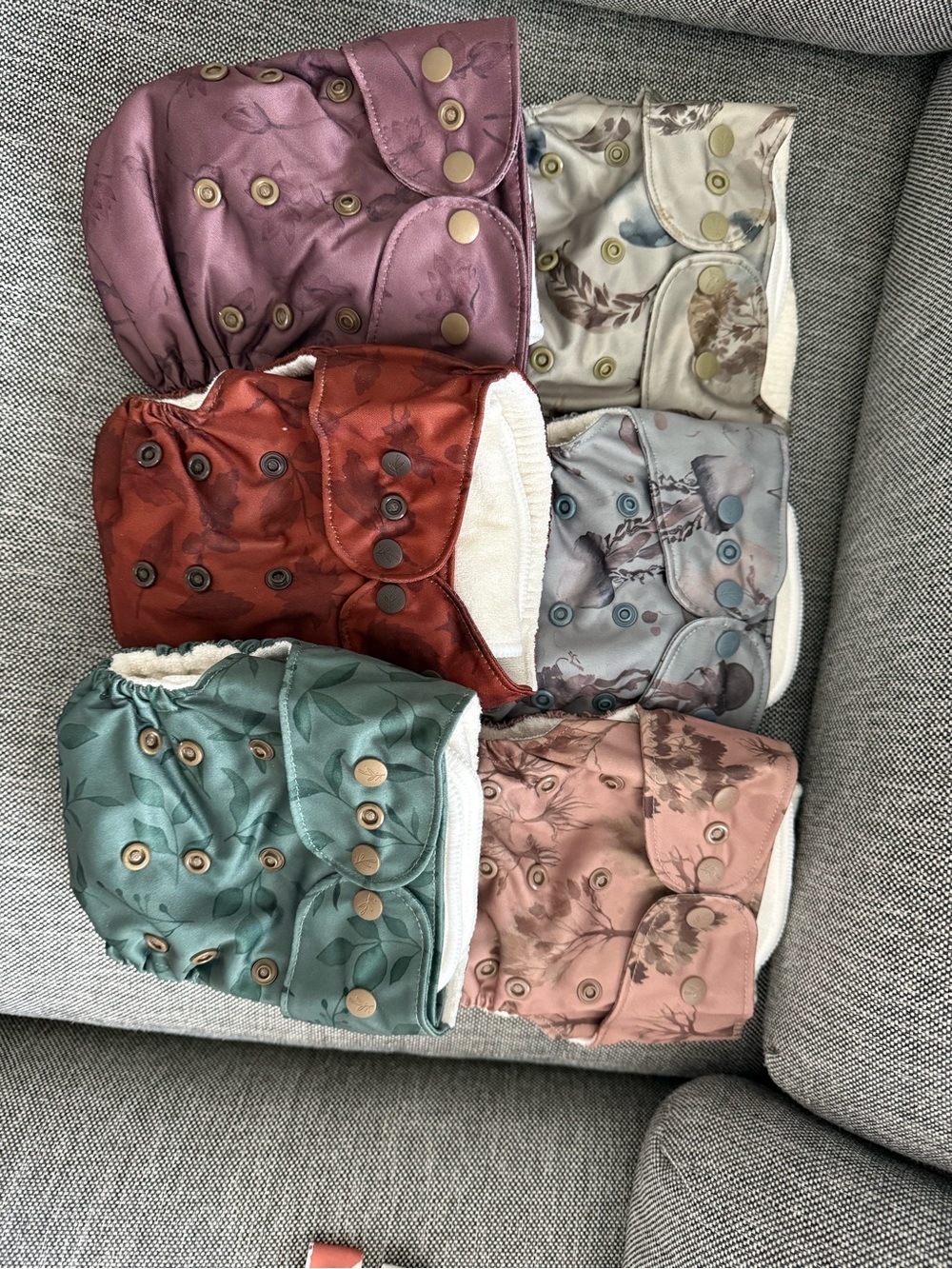 Elskbar Cloth Reusable Baby Diaper - Assorted Colors Set of 6 NEW unused